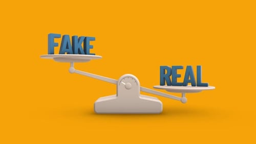 Fake vs Real Balance Weighing Scale Looping Animation