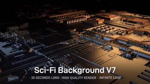 Futuristic Circuit Board with Flowing Data and Technology Elements