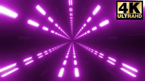 Futuristic Neon Light Tunnel Loop with Changing Colors