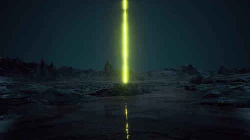 Night Rain Futuristic Architecture Another Planet Scifi Landscape Al Ula Saudi UFO