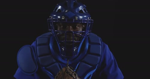 Baseball Catcher Ready to Catch Ball