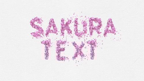 Animated Sakura Flower Petal Typeface Elegant Pink Cherry Blossom Letters
