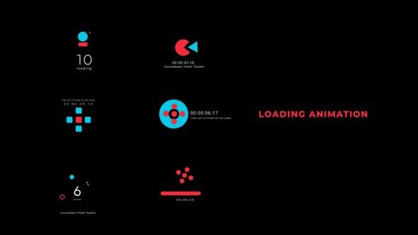 Modern Geometric Loading Animations and Countdown Timers, Elements ft ...