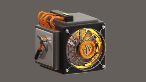 Die 3D-Animation von ASIC Miner verbessert die Kryptooperationen