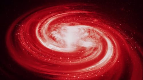 Abstract Red Swirling Galaxy Space Background