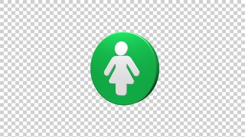Modern 3D Female Icon Spinning Animation