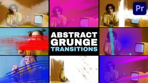 Abstract Grunge Glitch Seamless Transitions | Premiere Pro MOGRT