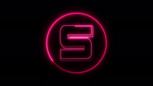 Animated Neon Pink Number 5 Loop