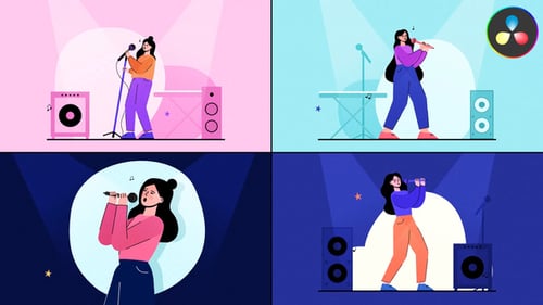 Singing Girls Explainer for DaVinci Resolve