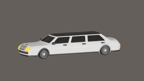 3D-Animation des eleganten Luxustransports eines weißen Limousinenmodells