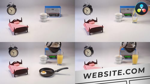 Realistic Morning Items Scene for DaVinci Resolve