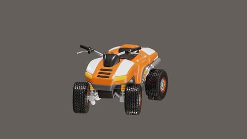 3D-Animation einer Offroad-Abenteuermaschine mit Quad-Bike-Modell