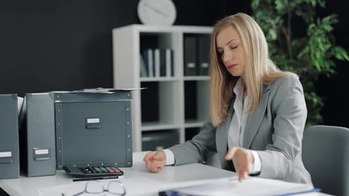 Depressed Business Woman at Office
