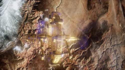 Earth and Spacecraft. Space Ship Over the Earth