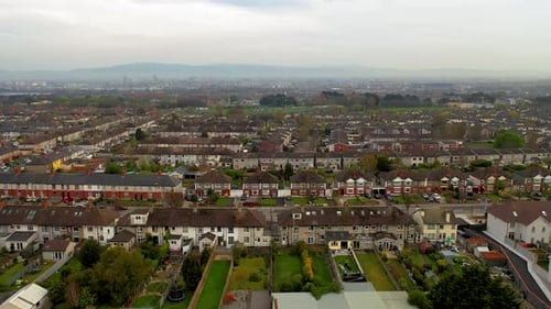 Aerial View of Houses in a Suburban Neighborhood