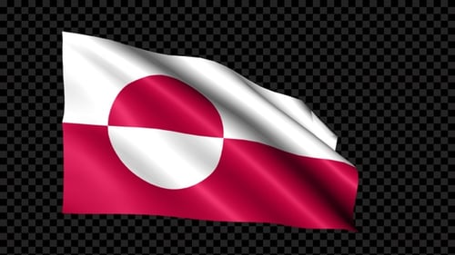Waving Greenland Flag Animation