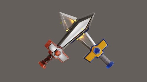 3D Animation of Enchanted Twin Swords
