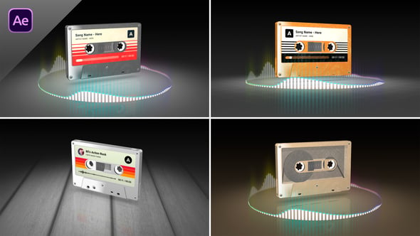 Retro Cassette Audio Visualizer Template, Elements ft. 3d & after ...