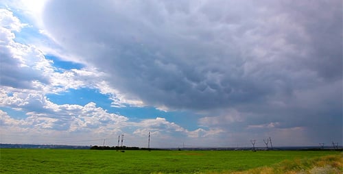 Green Field And Cloudy Sky 2