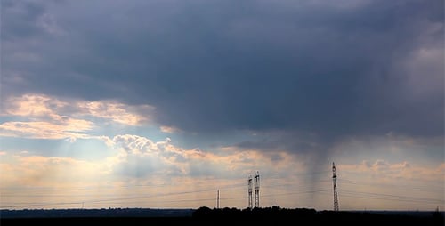 Dramatic Stormy Sky Over Rural Landscape