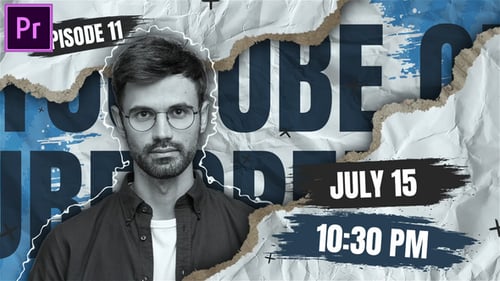 Dynamic Grunge Paper Collage YouTube Podcast Opener