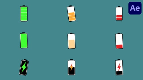 Níveis de bateria e ícones de carregamento | After Effects