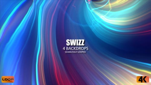 Vibrant Fluid Light Trails Seamless Loop Backgrounds