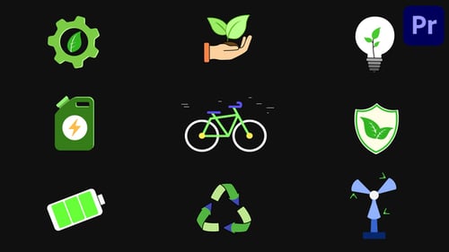 Eco Energy And Sustainability Icons for Premiere Pro