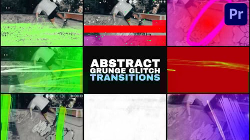 Abstract Grunge Glitch Seamless Transitions | Premiere Pro MOGRT