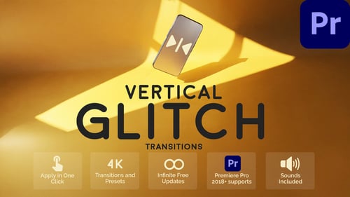 Dynamic Glitch Transitions Pack for Vertical Mobile Videos