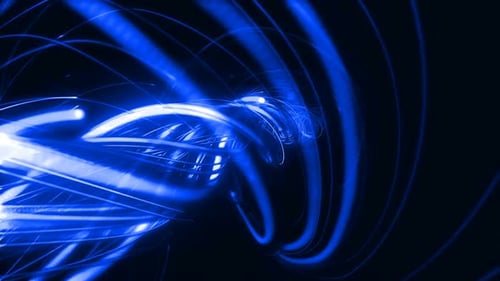 Abstract Blue Light Trails Energy Background Loop