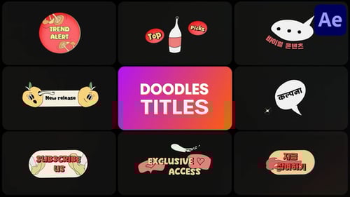 Colorful Doodle Titles for After Effects