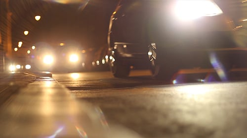 Nighttime City Streets Traffic