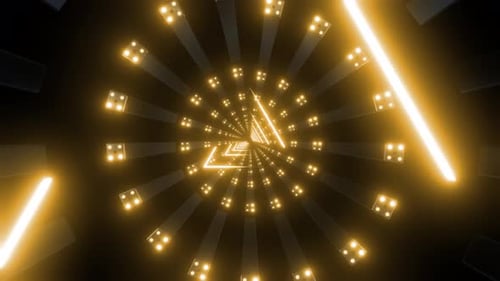 Yellow Neon Led Triangle Stroke Tunnel