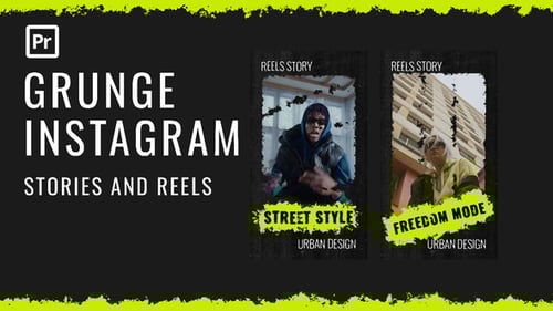 Grunge Instagram Stories and Reels for Premiere Pro