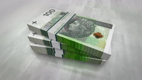 Packs de billets de banque en zloty polonais (PLN)
