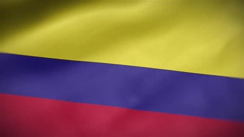 Waving Colombia National Flag Animation