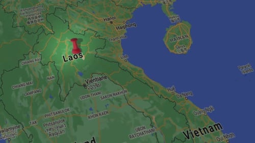 Laos Auf der Karte 4K