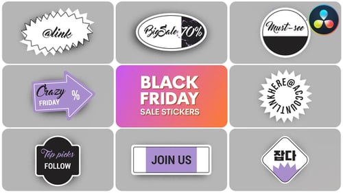 Black Friday Sale Stickers | DaVinci Resolve