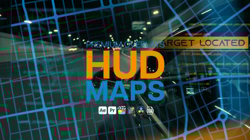 Futuristic Heads-Up Display and Animated Map Overlays