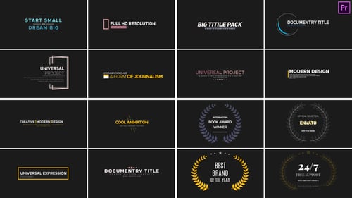 Documentary Title Pack Premiere Pro