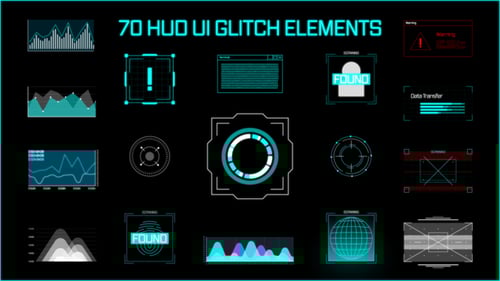 HUD UI Glitch Elements