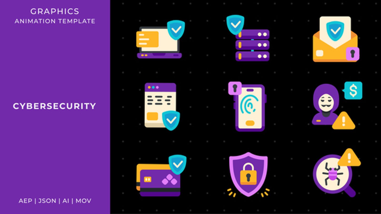 Cybersecurity graphic animation template | After Effects, Elements ft ...