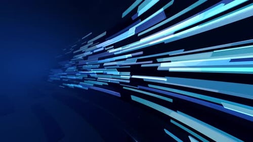 Dynamic Blue Digital Lines Moving at High Speed