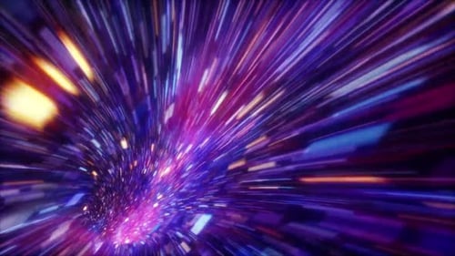 Futuristic Abstract Light Speed Tunnel Background Loop
