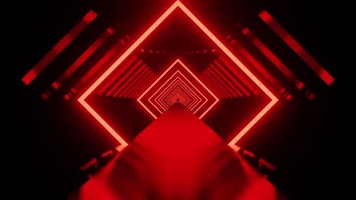 New Hell Red Rhombus Tunnel Background Vj Loop HD