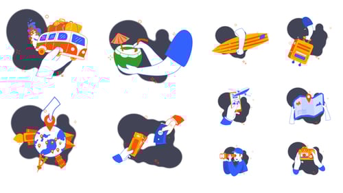 Summer Vacation Lottie Elements