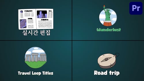 Travel Loop Titles And Icons for Premiere Pro