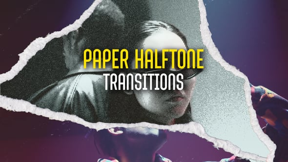 Dynamic Halftone Paper Rip Transitions Pack, Elements ft. paper cut ...