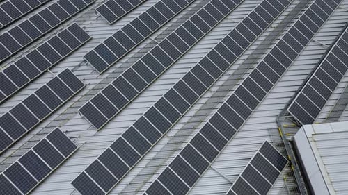Solar panel on the roof top building